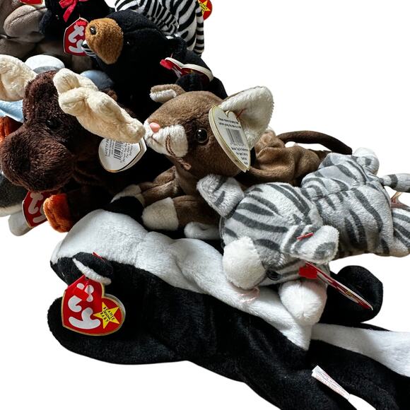 Ty Beanie Baby Lot of 12 Mixed Animals with Hanging Tags Excellent Condition - Picture 10 of 12